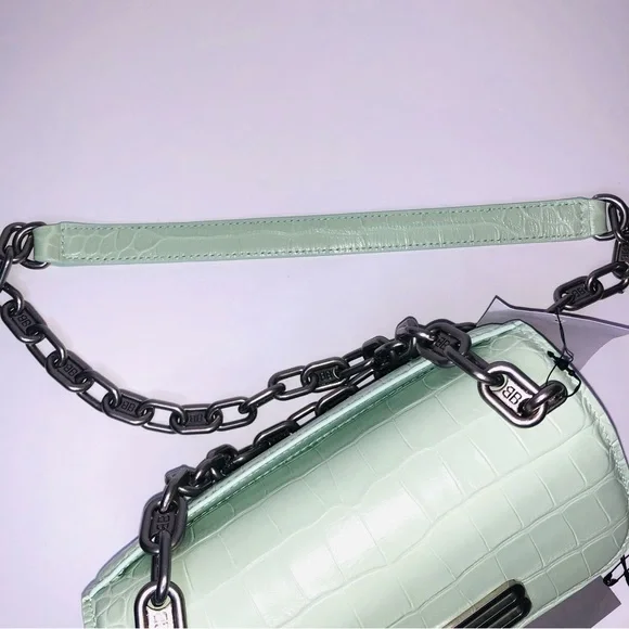 BALENCIAGA CALFSKIN CROCODILE EMBOSSED GOSSIP XS CHAIN BAG - Picture 9 of 15